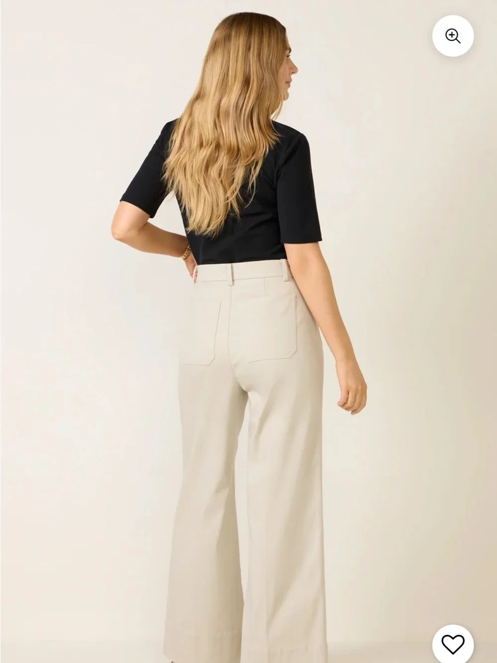 SPANX Stretch Twill Patch pocket Wide Leg High-Rise Pants in light khaki